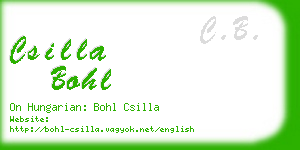 csilla bohl business card